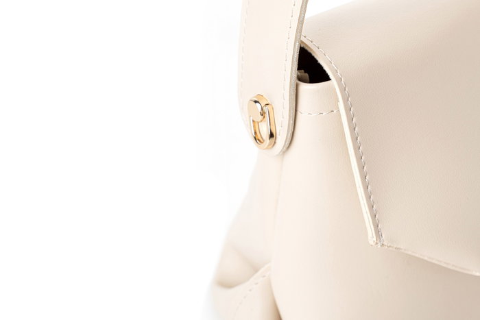 Lucky Bees 1242 Bolso Bandolera Crema, Piel de Polivinilo, 25x11x17cm